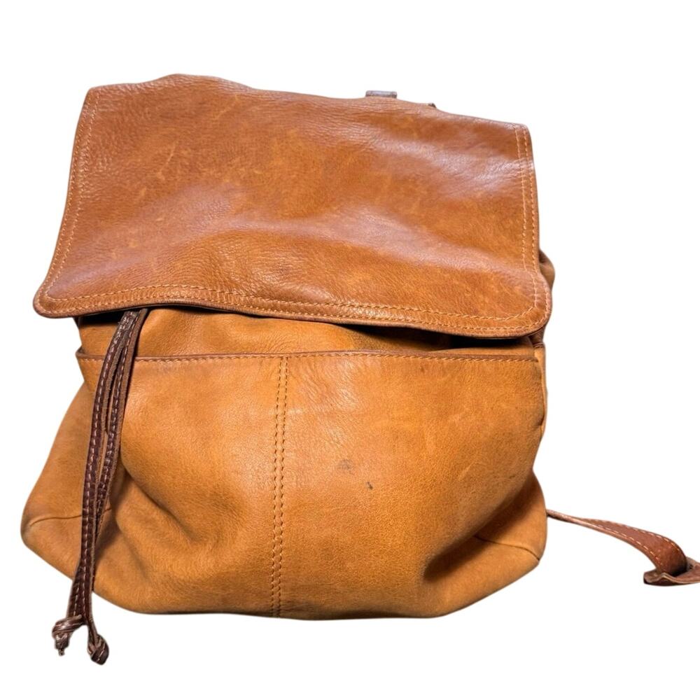 Sundance Made in Italy Brown Leather Backpack Purse Rucksack AS IS Flaws